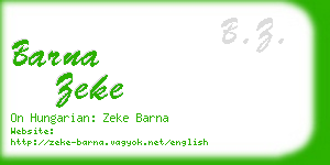 barna zeke business card